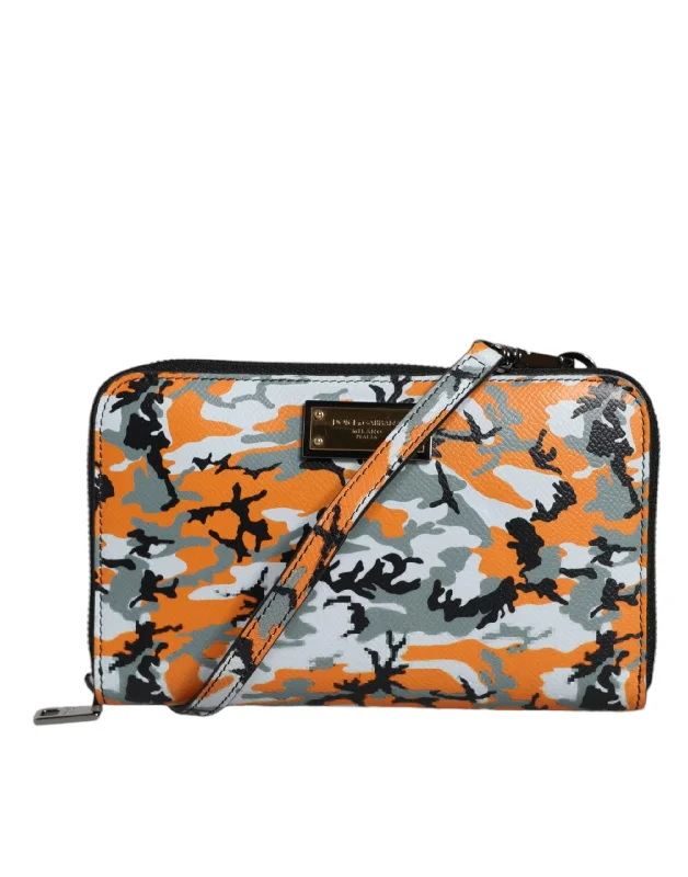 Dolce & Gabbana multi Camouflage Leather Purse Cross Body Women's Bag