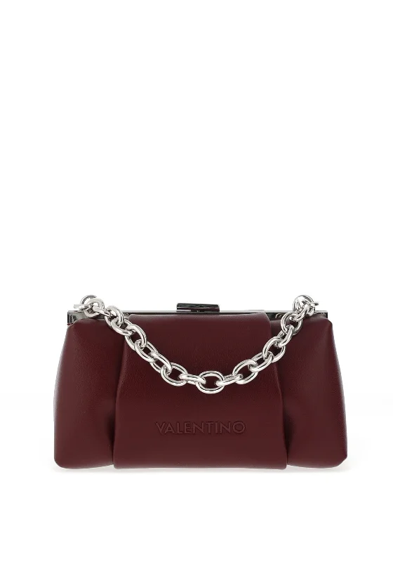 Valentino Mini Folded Faux Leather Clutch Bag, Bordeaux