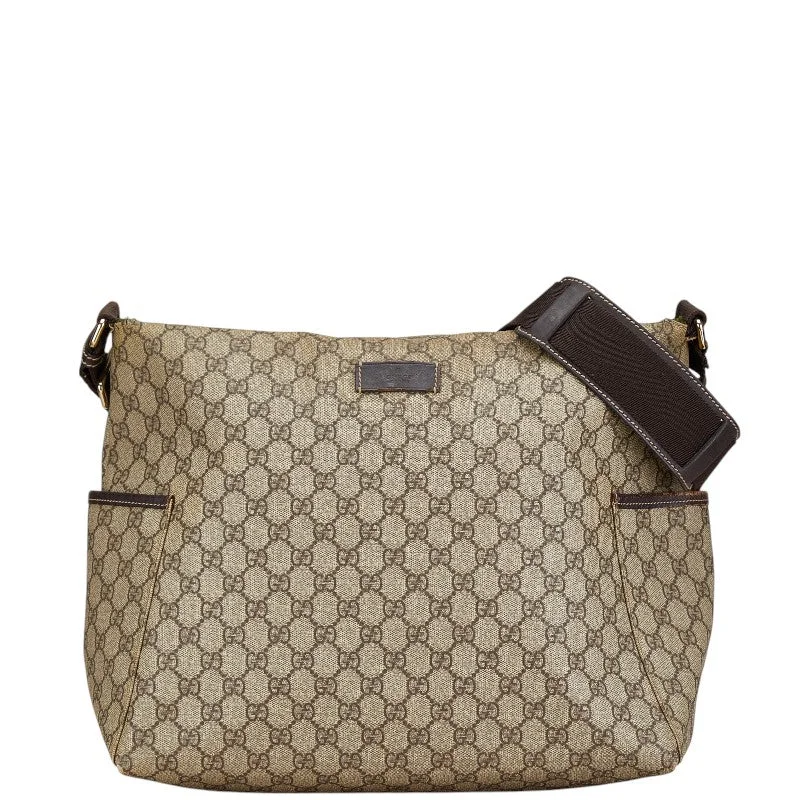 Gucci GG Supreme Messenger Bag Beige Brown