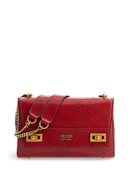 Guess Katey Python Crossbody Bag, Red