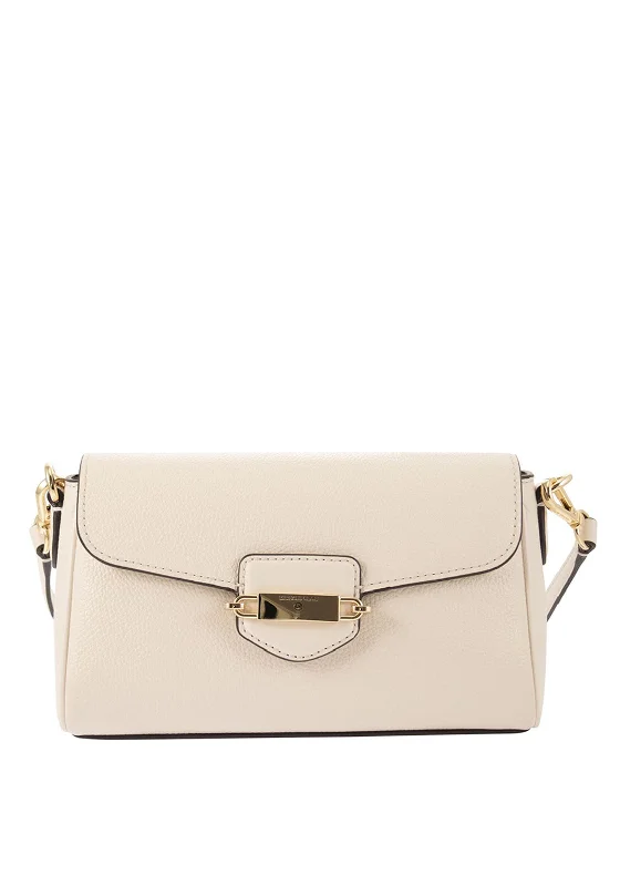 MICHAEL Michael Kors Pebbled Leather Logo Crossbody Bag, Cream