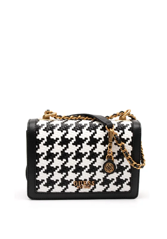 Guess Abey Woven Shoulder Bag, Black