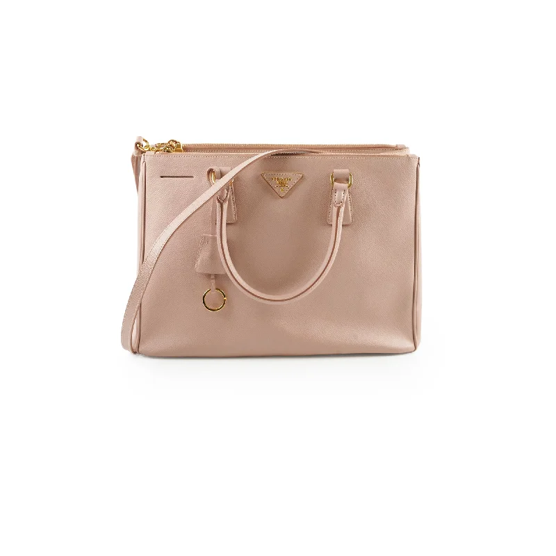 Prada Saffiano Leather Shoulder Tote Pink