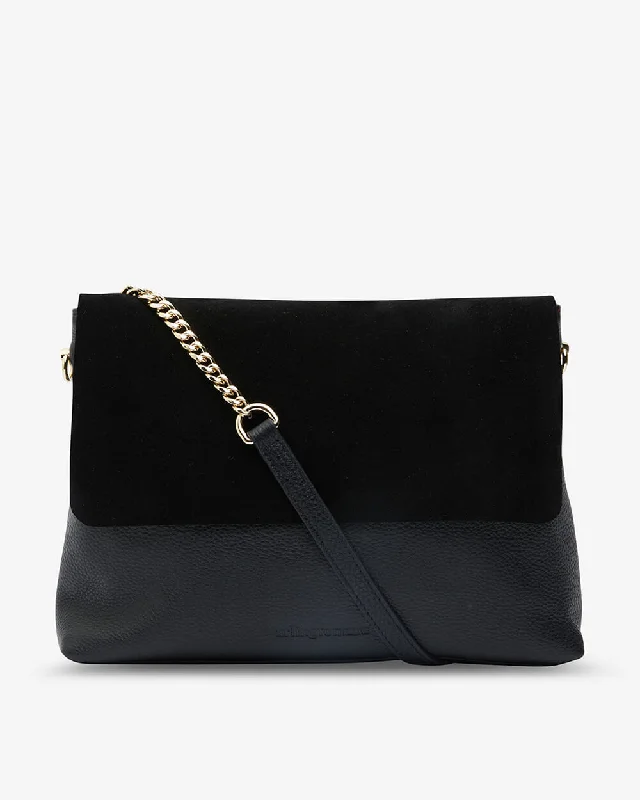 Amber Bag - Black Suede/Pebble