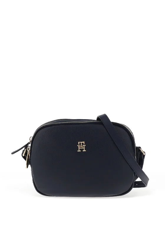 Tommy Hilfiger Plaque Monogram Crossbody Bag, Navy