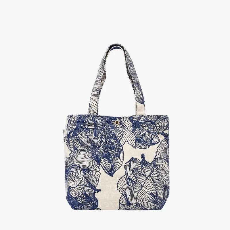 Mini Bonnie Tote Bag -- Navy Floral