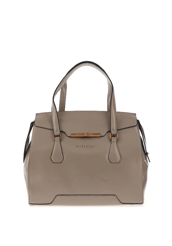 Hispanitas Patent Satchel Grab Bag, Taupe