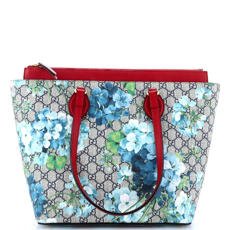 Linea A Zip Tote Blooms Print GG Coated Canvas Medium