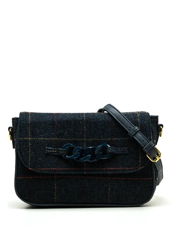 Menbur Tartan Crossbody Bag, Navy