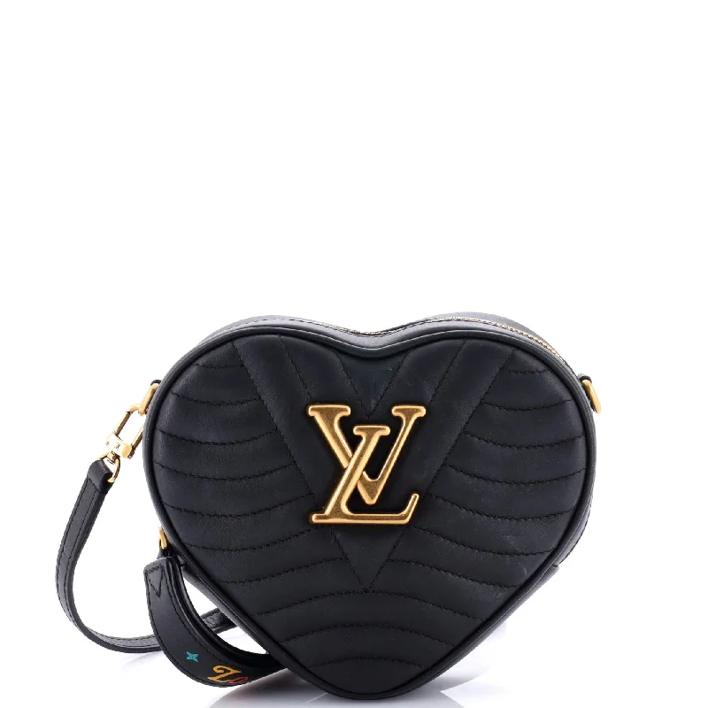 New Wave Heart Crossbody Bag Quilted Leather