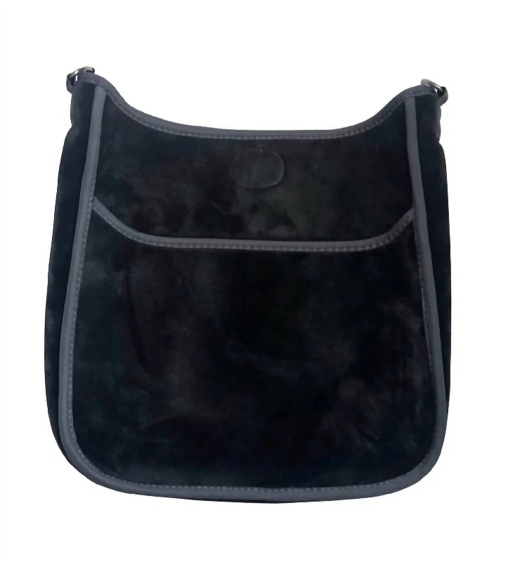 Women's Velvet Crossbody (No Strap) In Grey