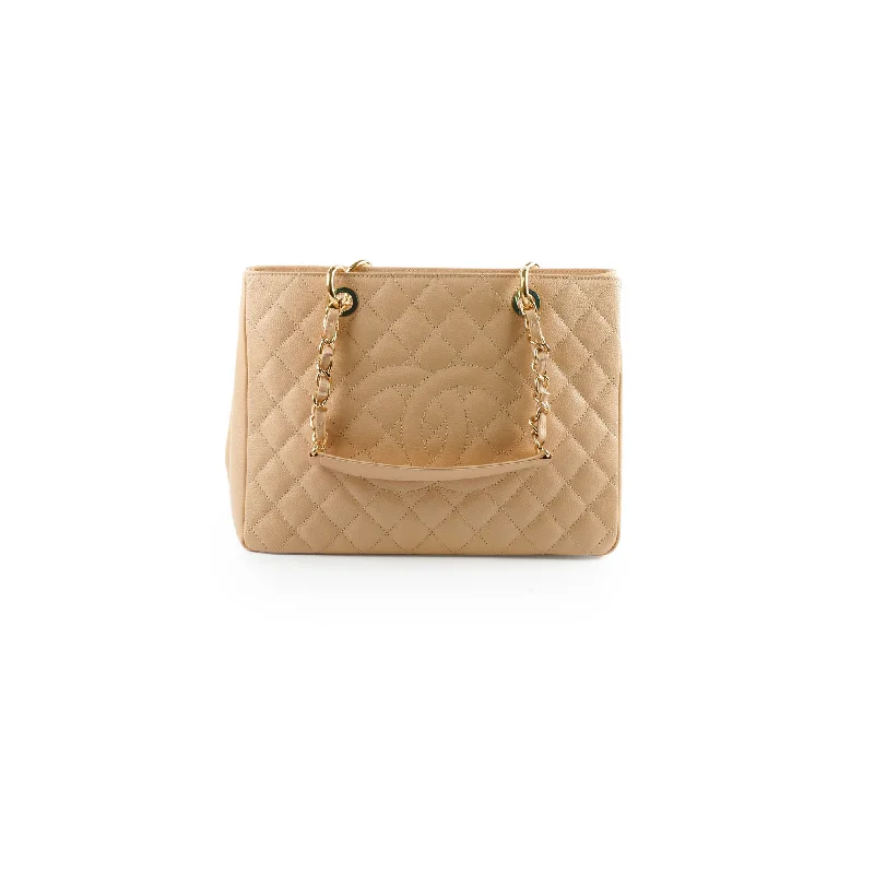 Chanel GST Caviar Beige Shoulder Bag - Series 20