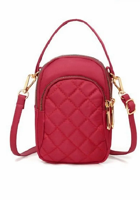 Women's Cleo Quilted Crossbody Bag In Red