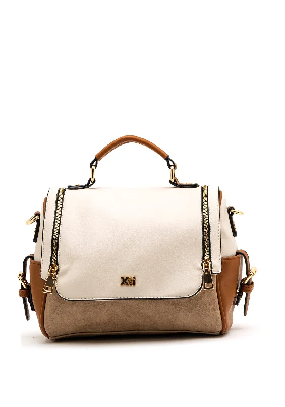 Xti Block Colour Satchel Bag, Beige