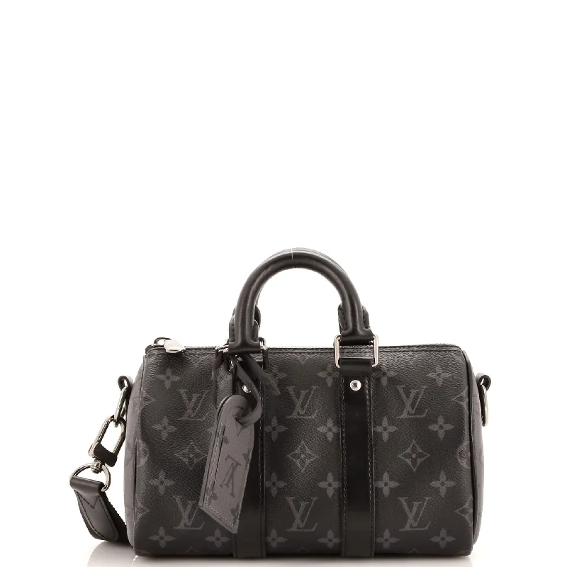 Keepall Bandouliere Bag Reverse Monogram Eclipse Canvas 25