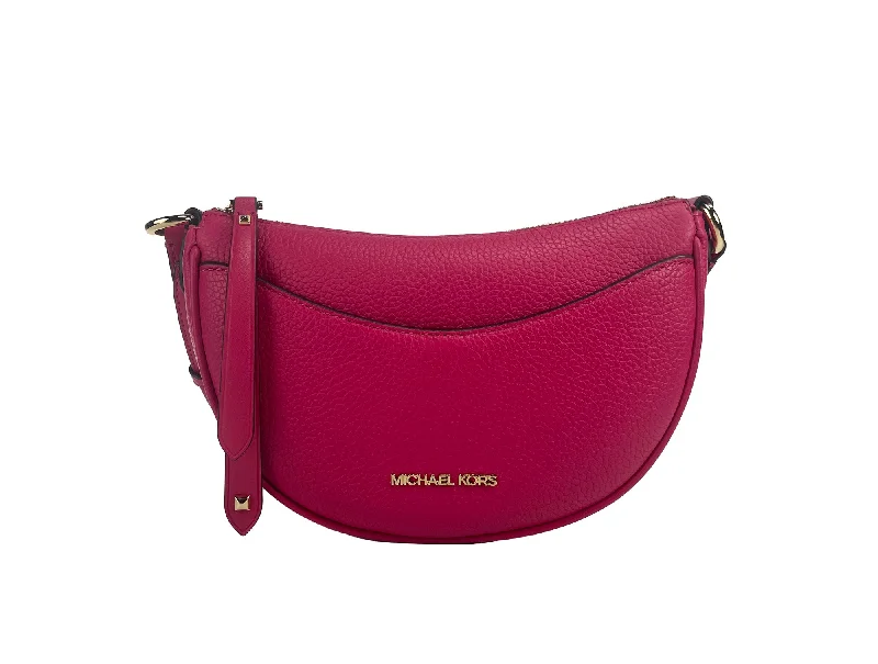 Michael Kors Dover Small pink Half Moon Crossbody Bag Women's Purse