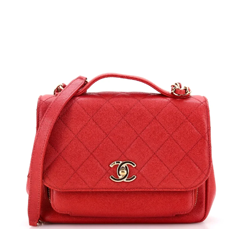 Business Affinity Flap Bag Quilted Caviar Small