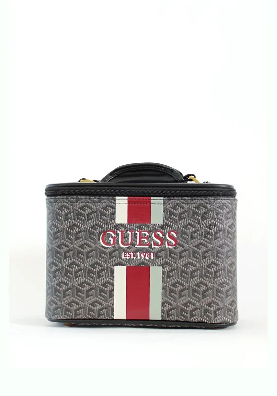 Guess Vikky Logo Beauty Travel Case, Charcoal