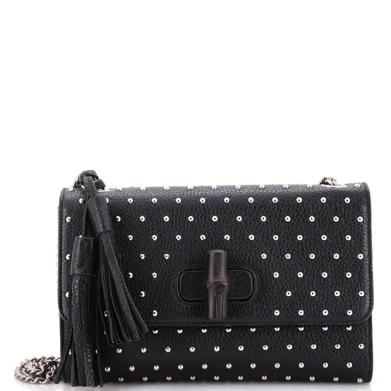 Miss Bamboo Shoulder Bag Studded Leather Medium