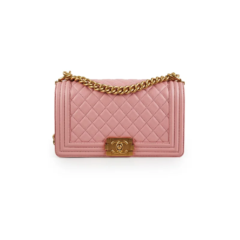 Chanel Old Medium Boy Pink Lambskin