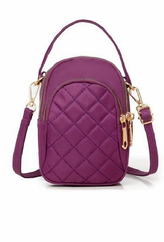 Women's Cleo Quilted Crossbody Bag In Plum