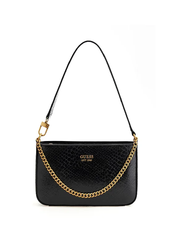 Guess Katey Croc Mini Shoulder Bag, Black