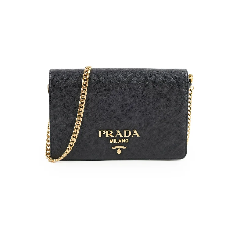 Prada Large Saffiano Black Crossbody Bag