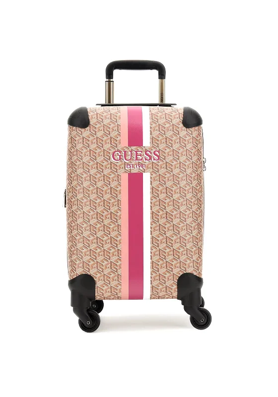 Guess Wilder Travel G Cube 18” Spinner Suitcase, Taupe Logo