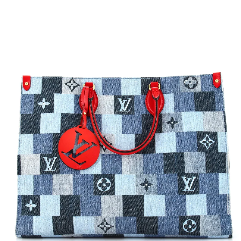 OnTheGo Tote Damier and Monogram Patchwork Denim GM