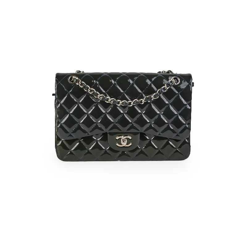 Chanel Blue Patent Jumbo