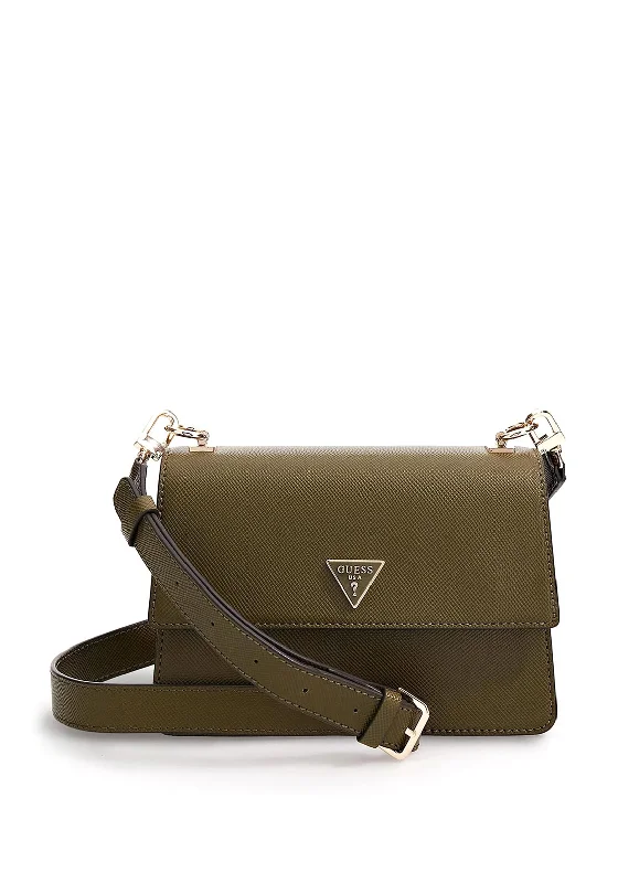 Guess Alexie Saffiano Mini Crossbody, Olive