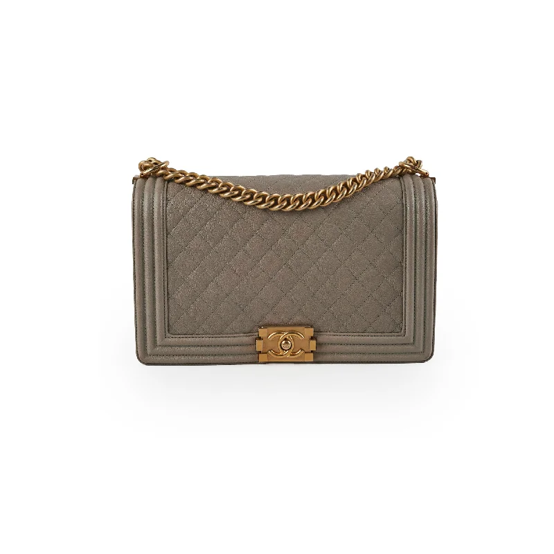 ITEM 31 - Chanel Large New Medium Boy Bag Grey Taupe