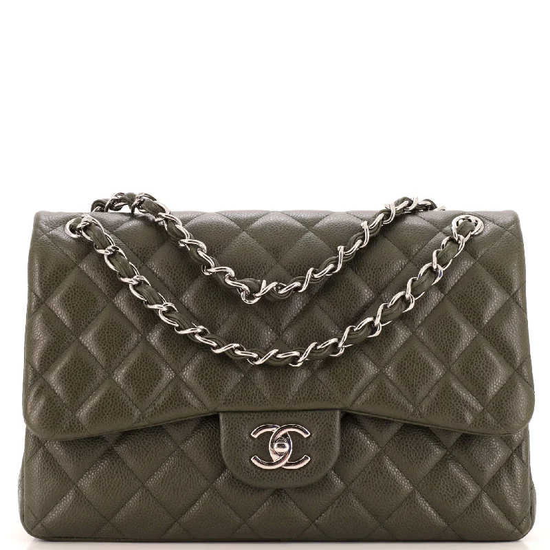 Vintage Classic Double Flap Bag Quilted Caviar Jumbo