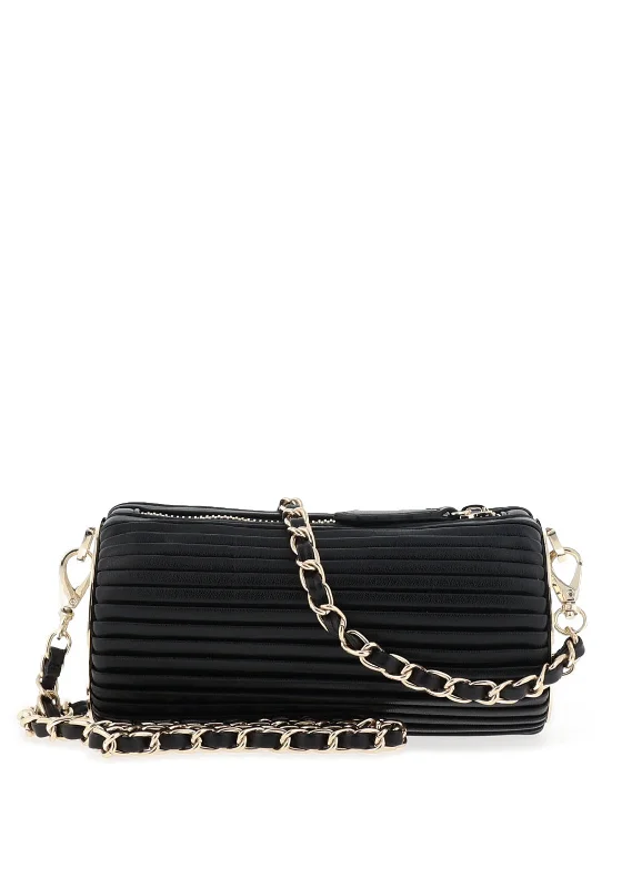 Valentino Handbags Frozen Folded Cylinder Crossbody Bag, Black