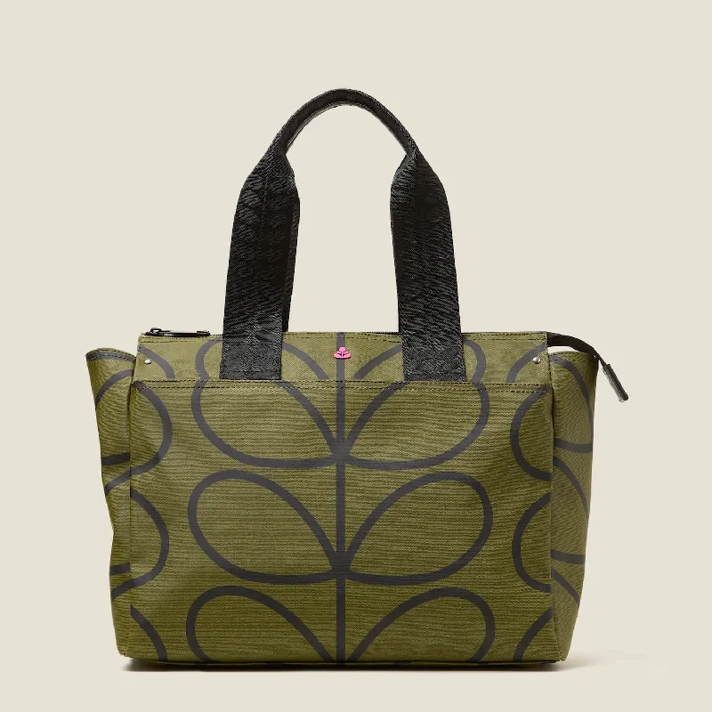 Walker Tote - Giant Linear Stem Olive