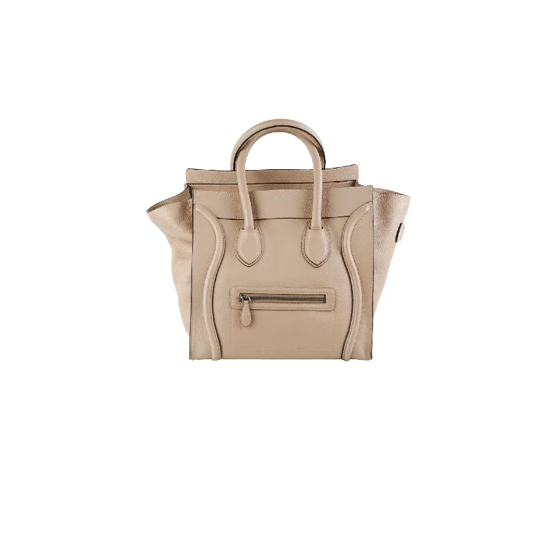 Celine Micro Luggage Tote Beige