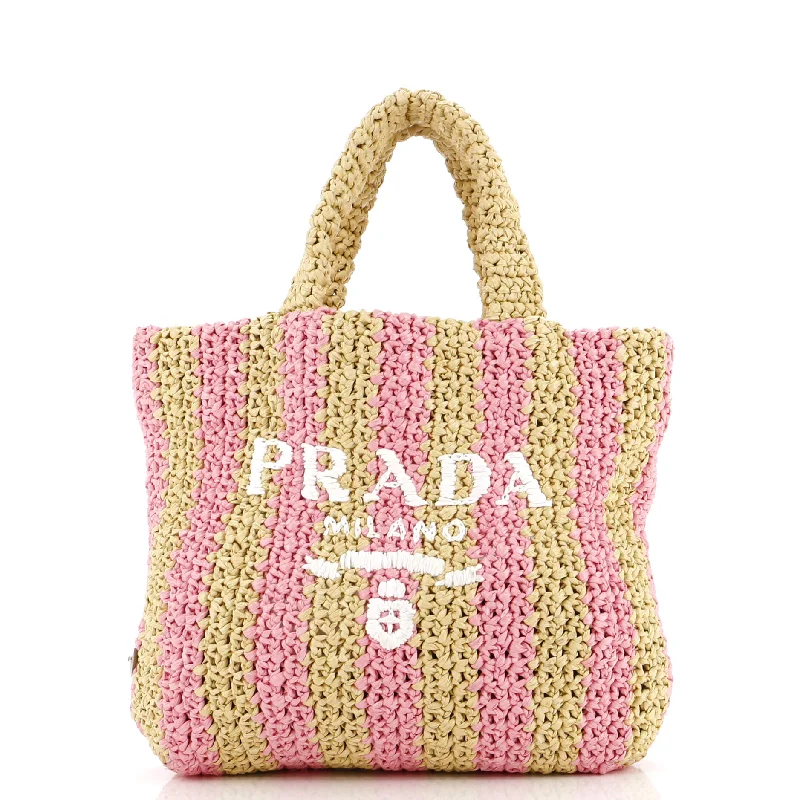 Logo Tote Raffia Small