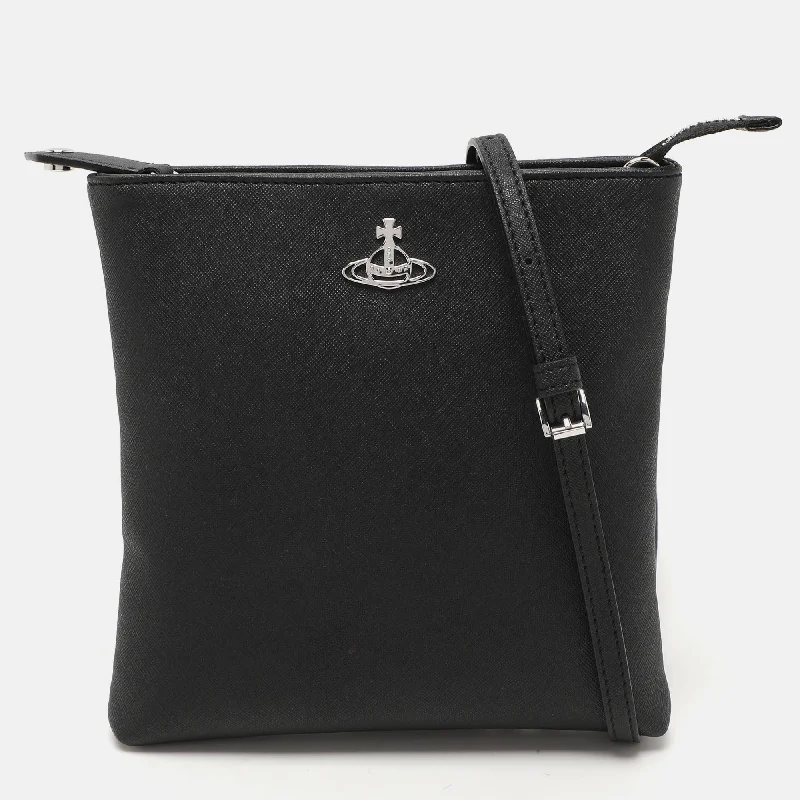 Vivienne Westwood Black Leather Crossbody Bag