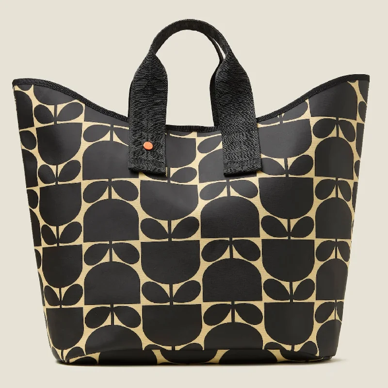 Carryall Large Tote - Block Flower Monochrome