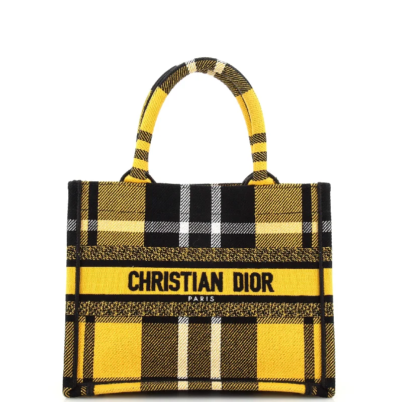 Book Tote Tartan Check Canvas Small