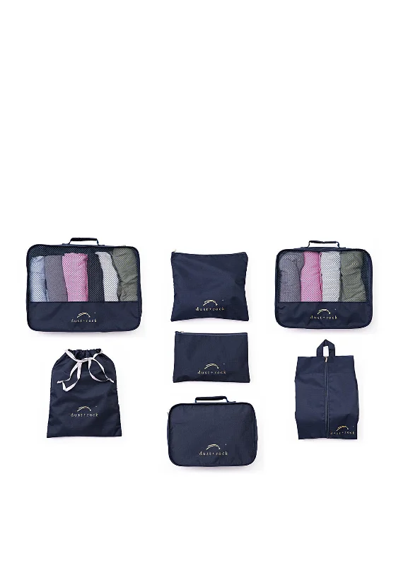 Dust + Rock 7 Piece Lightweight Travel Cube Set, Navy