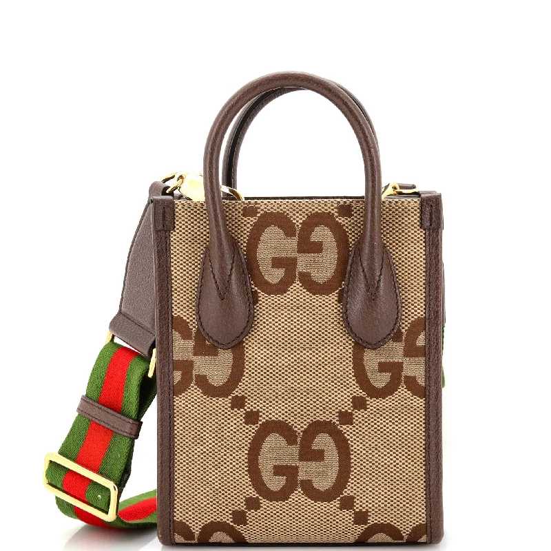 Vertical Tote Jumbo GG Canvas Mini