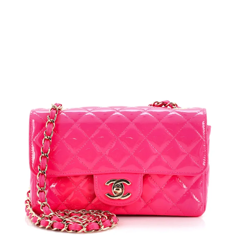 Classic Single Flap Bag Quilted Patent Mini