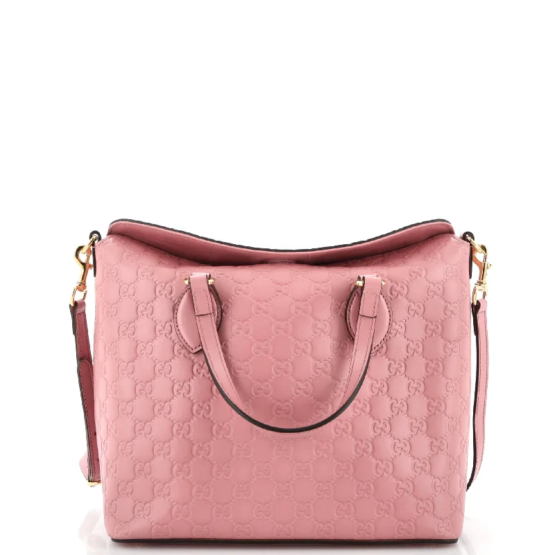 Signature Fold Over Tote Guccissima Leather Medium