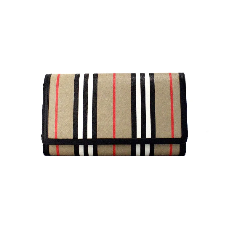 Burberry Hannah Icon Stripe Archive  E-Canvas Leather Wallet Crossbody Women's Bag