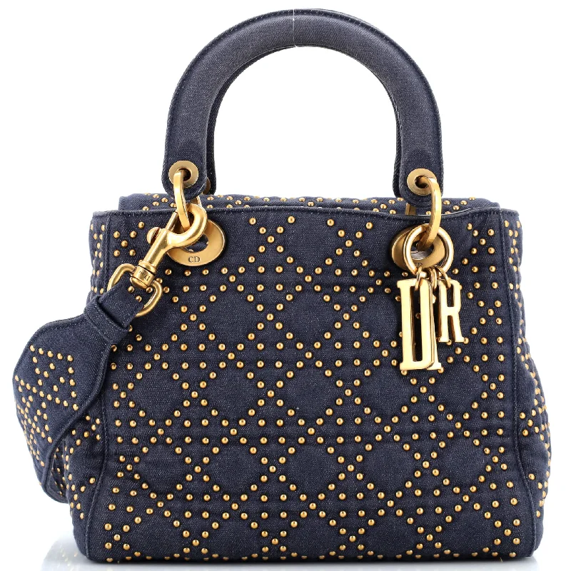 Supple Lady Dior Bag Cannage Studded Denim Medium