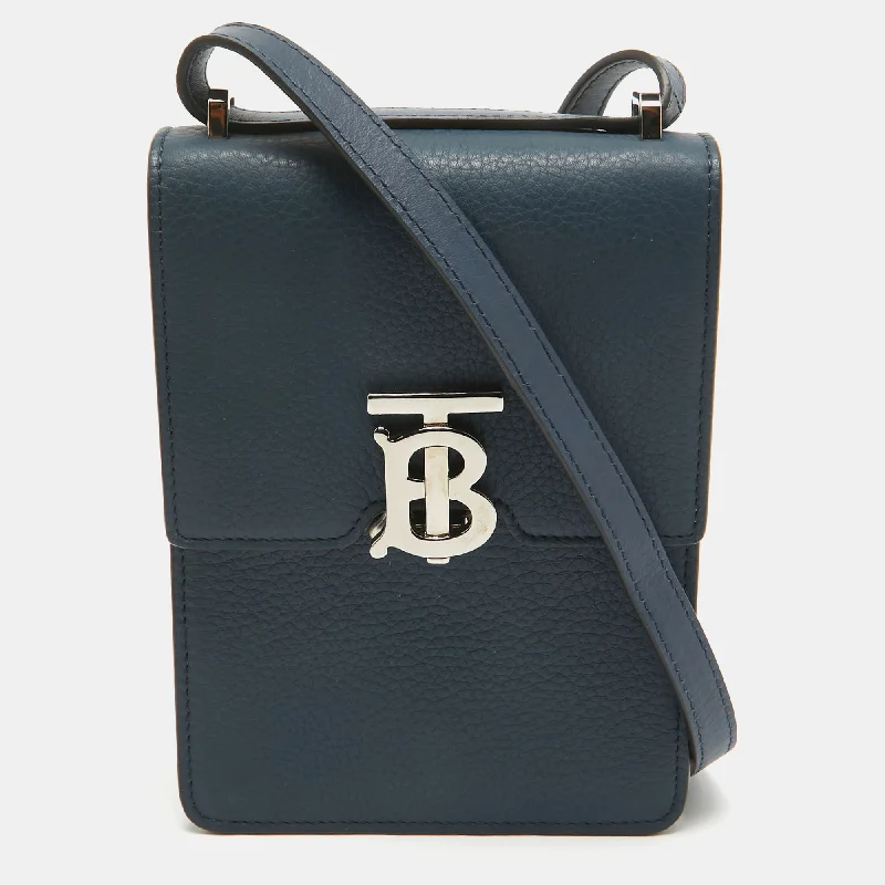 Burberry Blue Leather Robin Crossbody Bag