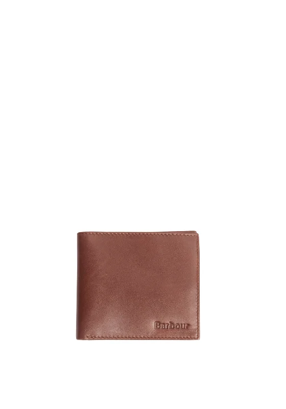 Barbour Colwell Leather Billfold Wallet, Brown & Classic Tartan