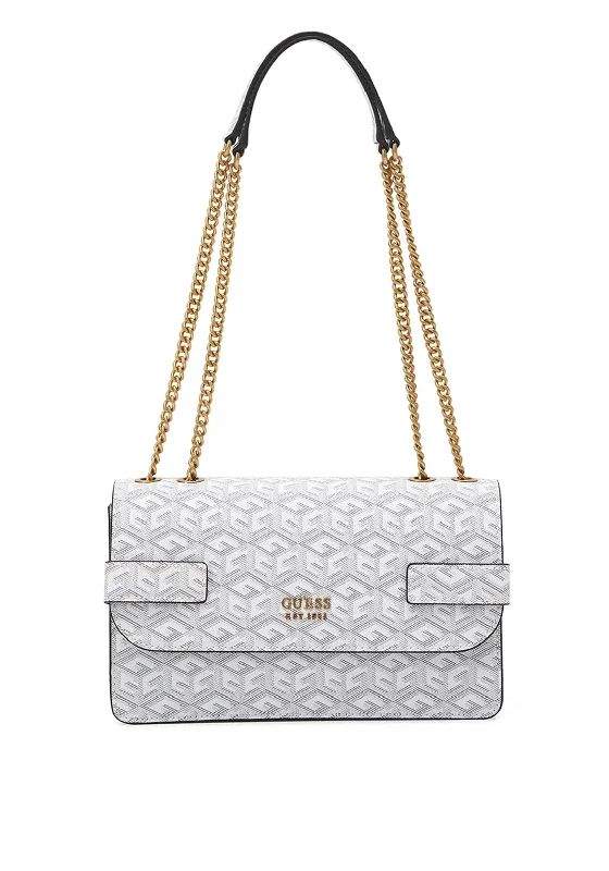 Guess Atene G Cube Logo Shoulder Bag, Stone Grey