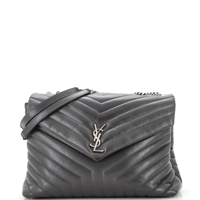 Loulou Shoulder Bag Matelasse Chevron Leather Large